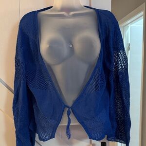 Save The Queen Blue Mesh Top